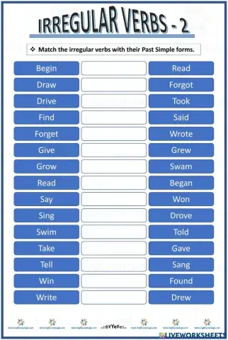 Matching Irregular Verbs - 2