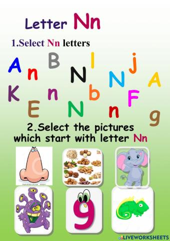 Alphabet. Letter Nn
