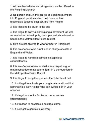 Strange British laws