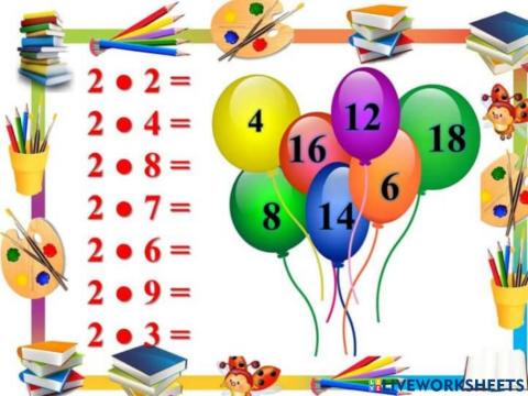 2 клас Таблиця множення на 2.   