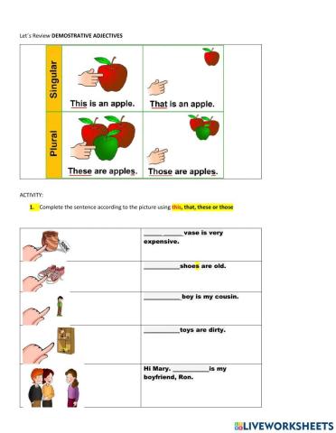 This these that those in on at