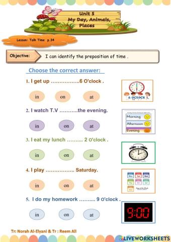 We Can4 U5 L1  I can identify the preposition of time .