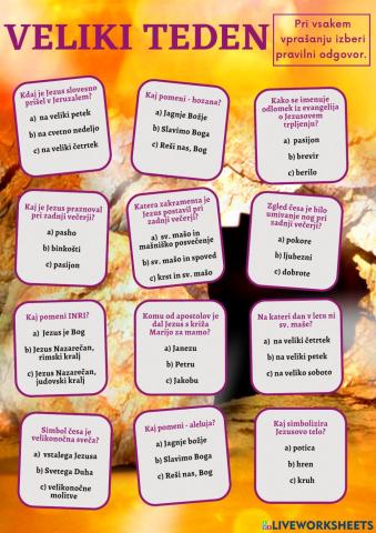 Kviz o velikem tednu