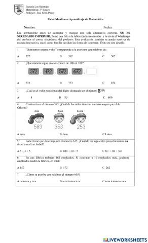 Números hasta el 1000