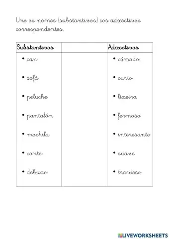 Substantivos e adxectivos