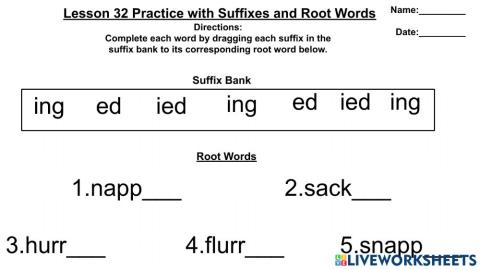 Lesson 32 Practice with Root Words and Suffices (Jane Goodall)