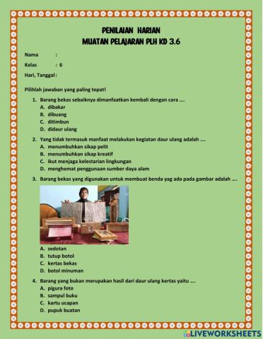 PH PLH KD 3.6 Kelas 6