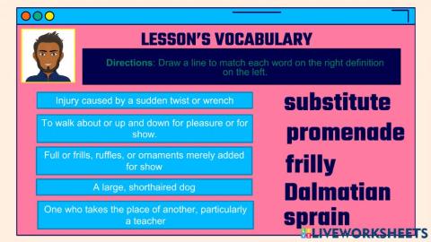 M4W2 Lesson's Vocabulary 5th