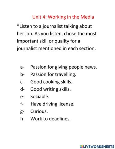 Working in the Media