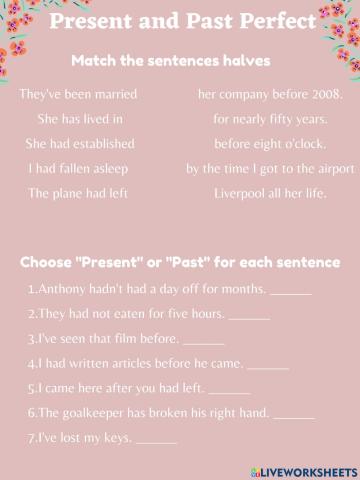 Present and Past Perfect