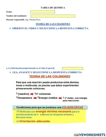 Teoría de las colisiones