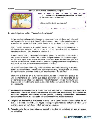 El árbol de mis cualidades y logros