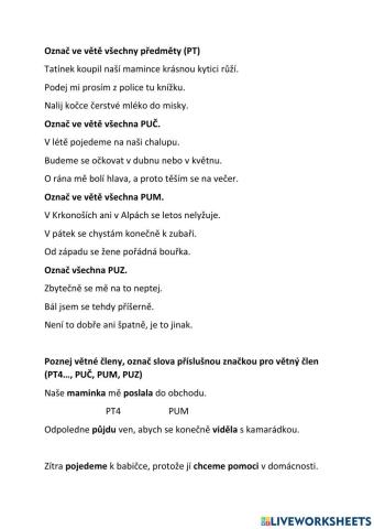 Větné členy a vedlejší věty 1