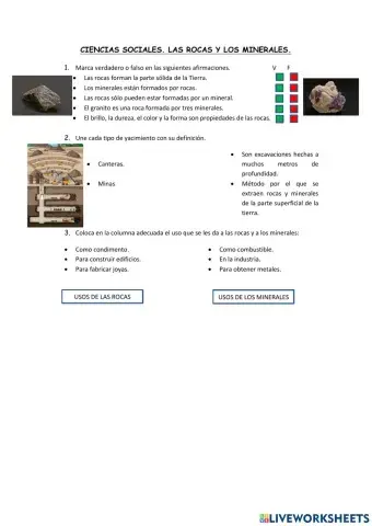 Las rocas y los minerales