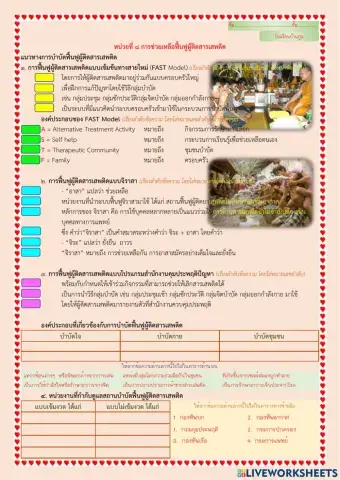 หน่วยที่ 9 การช่วยเหลือฟื้นฟูผู้ติดสารเสพติด