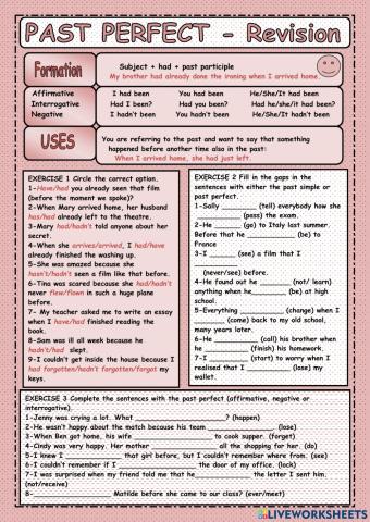 Past Perfect - grammar revision