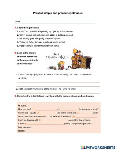 Present simple and present continuous