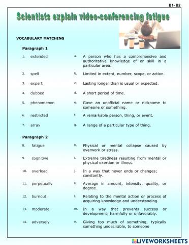 Scientists explain video-conferencing fatigue- B1-B2