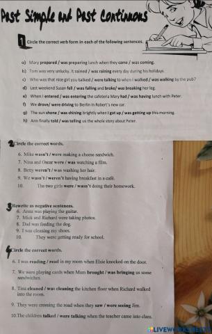 Past Simple vs Past Continuous