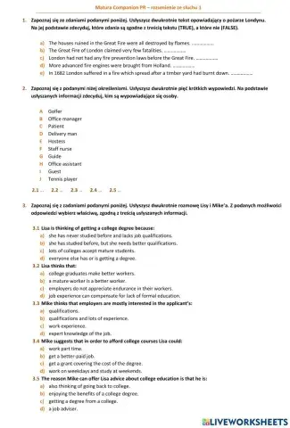 Matura Companion PR - rozumienie ze słuchu 1