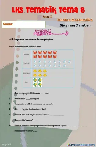 LKS Tematik tema 8 (Muatan Matematika Diagram Gambar)