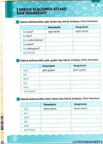 Daiktavardžių rašyba