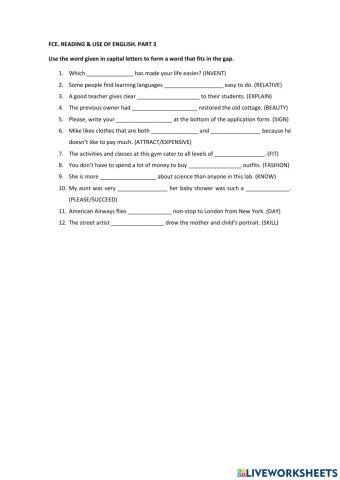 Fce-reading&use of english-part3