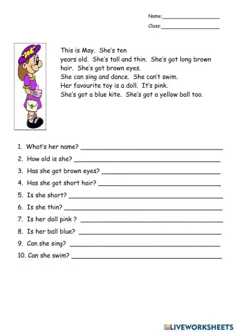 Simple reading comprehension