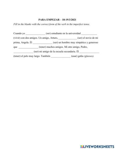 Para empezar 3-18-2021