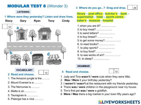Module test 6 (iWonder 3)