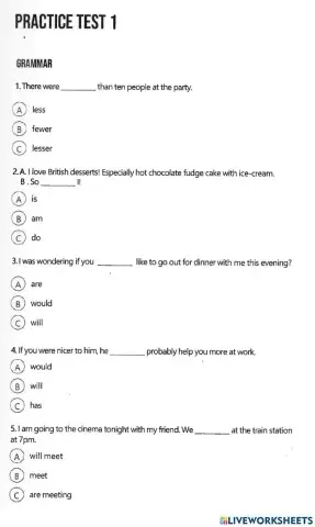 Aptis grammar and vocabulary