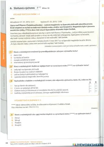 Slohová výchova - test