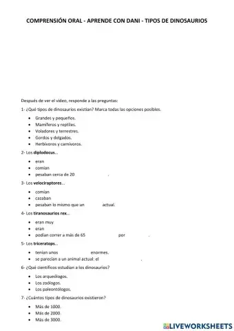 ALCE A2.2 CO Tipos de dinosaurios
