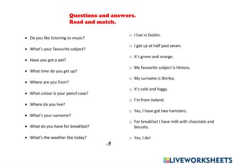 Questions and answers