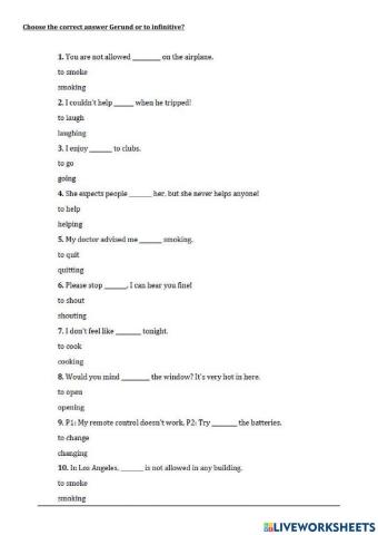 Gerund or Infinitive