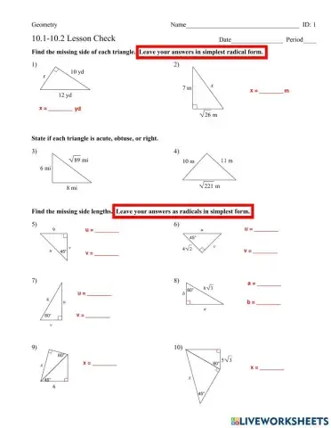 10.1-10.2 Lesson Check