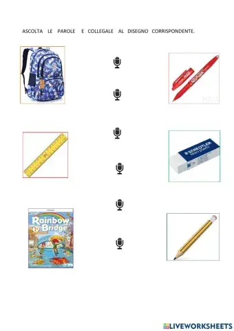 Gli oggetti scolastici in inglese