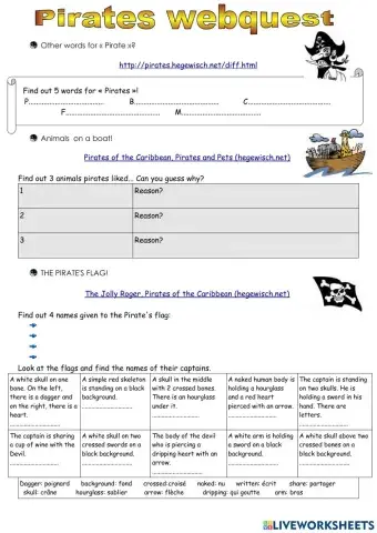 Webquest pirates