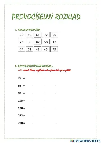 Prvočíselný rozklad