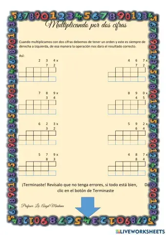 Multiplicación de dos cifras 3