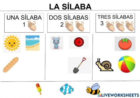 FICHA: ¿Cuántas SÍLABAS tiene?