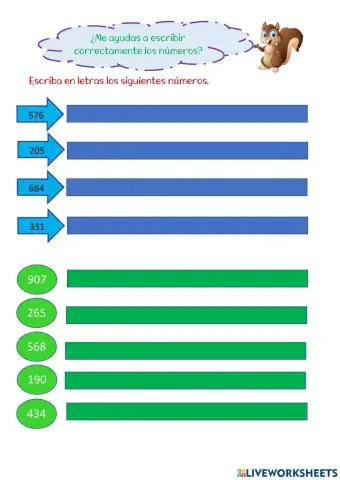Lectura y escritura de números