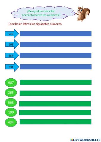 Lectura y escritura de números