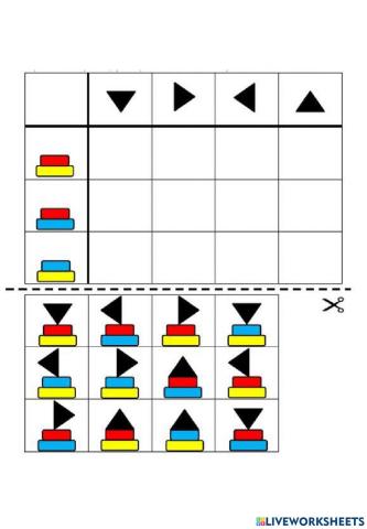 Tabela dupla entrada -cor-orientação