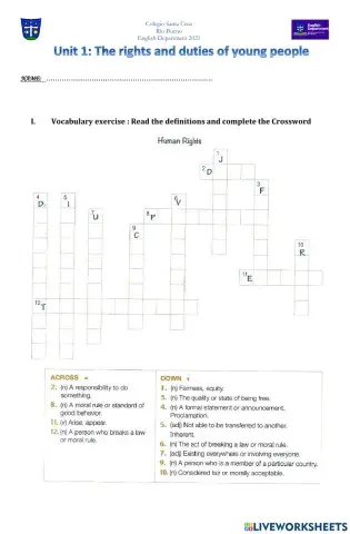 Vocabulary human rights