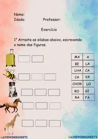 Atividade de arrastar