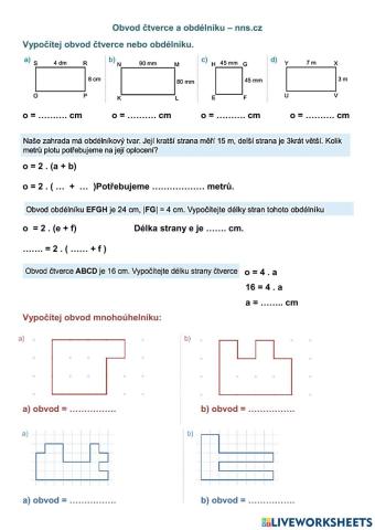 Obvod čtverce a obdélníku – nns.cz
