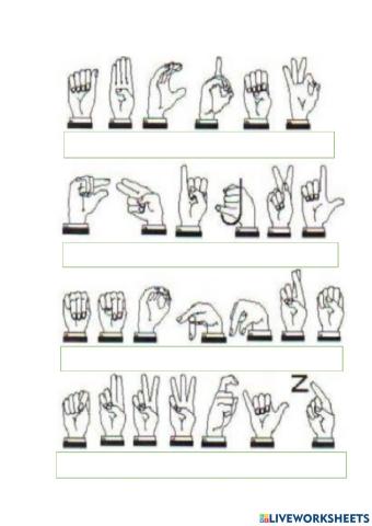Ficha de abecedario en lenguaje de señas