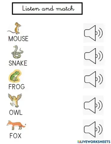 Listen and match Gruffalo characters