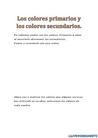 Colores primarios y secundarios.